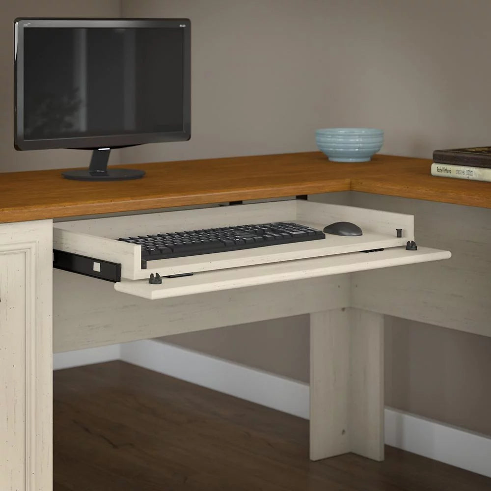 60W L Shaped Desk with Drawers and Storage Cabinet K947