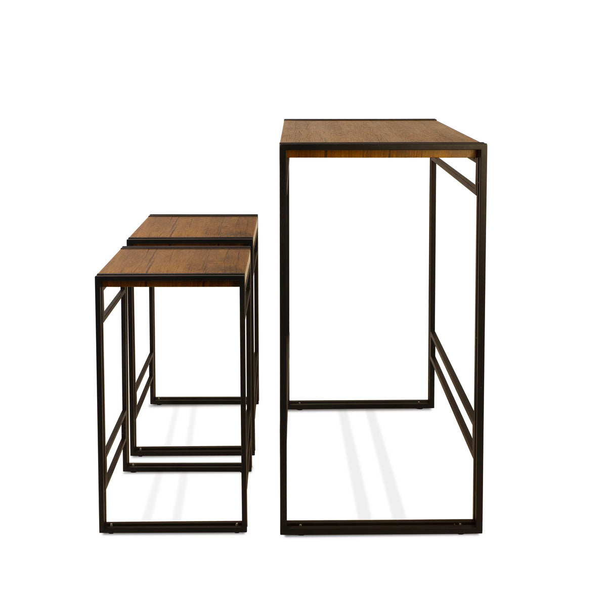 Bar Height 3 Piece Woodgrain Black Dining Table Set J830788