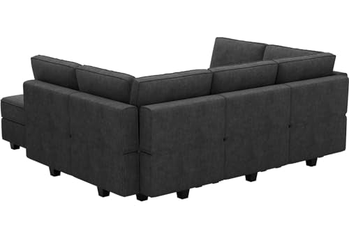 Light Grey 6 Seater Modular Sleeper Sofa Bed with Storage M902982