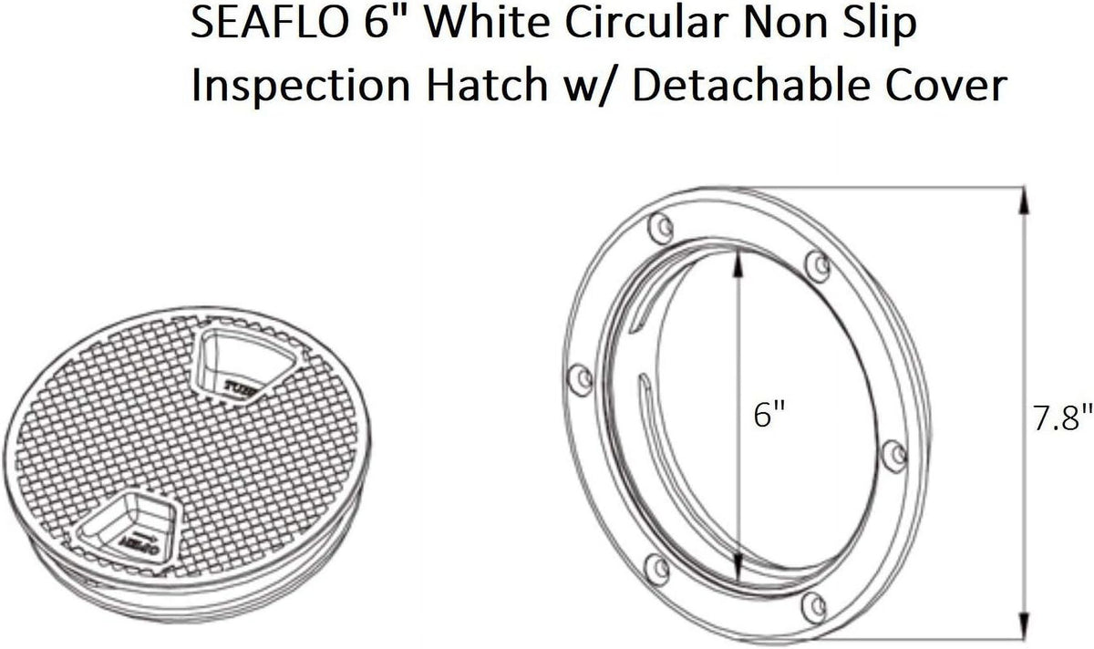 White Circular Non Slip Inspection Hatch D9693