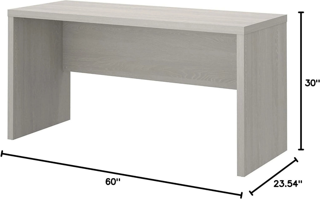 60W Gray Sand Credenza Table with Wire Management X4851