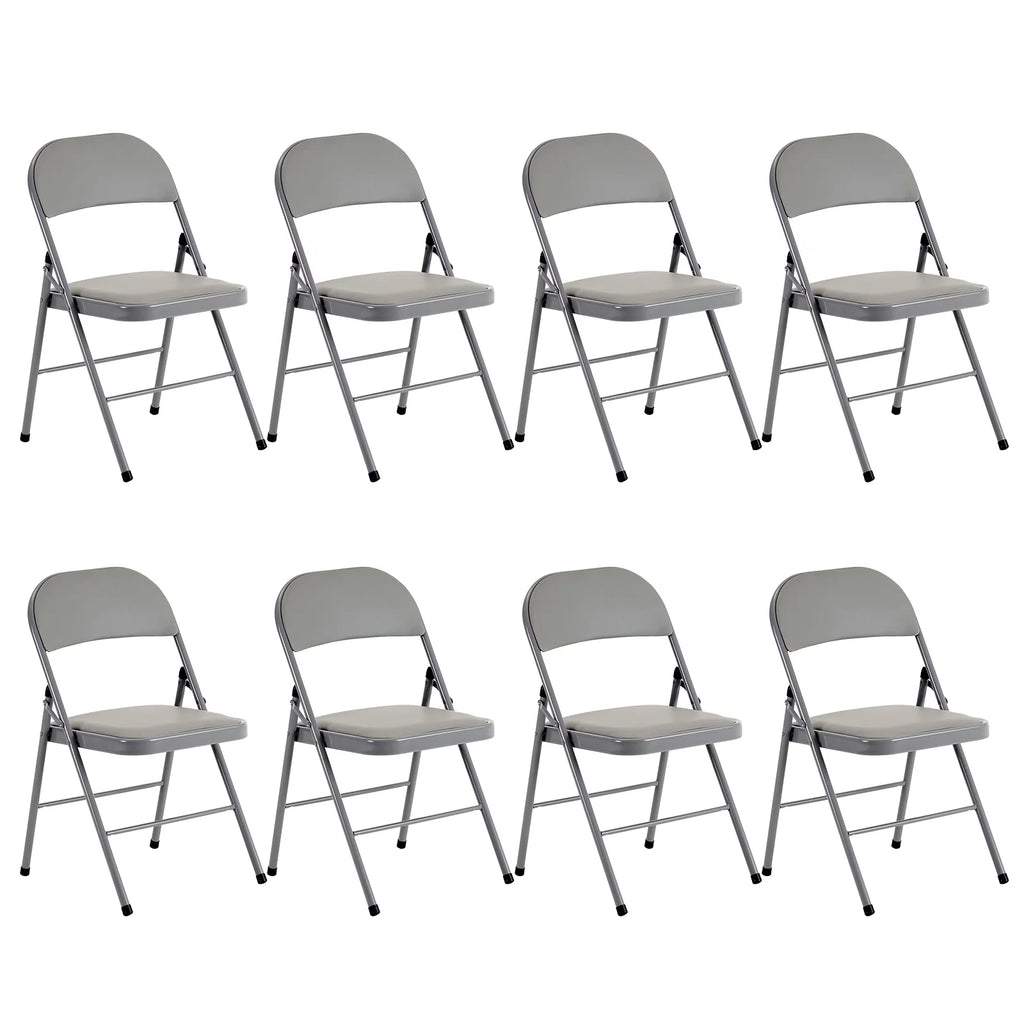 6 Pack Black Folding Chairs Cushioned Padded Seat Metal Frame N56191