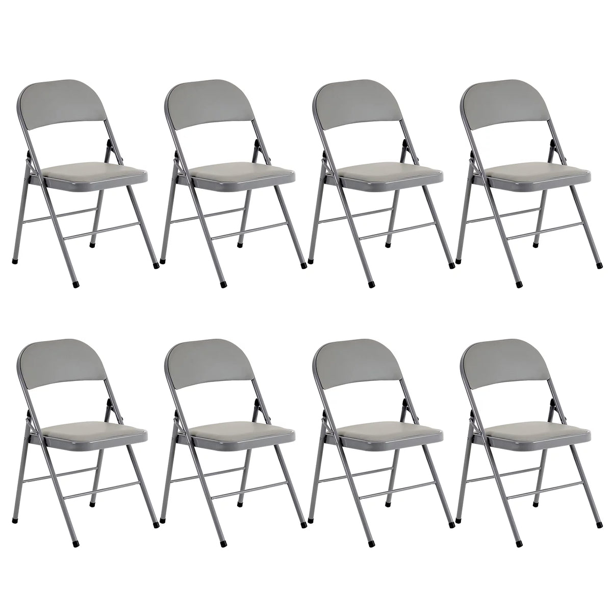 6 Pack Black Folding Chairs Cushioned Padded Seat Metal Frame N56191