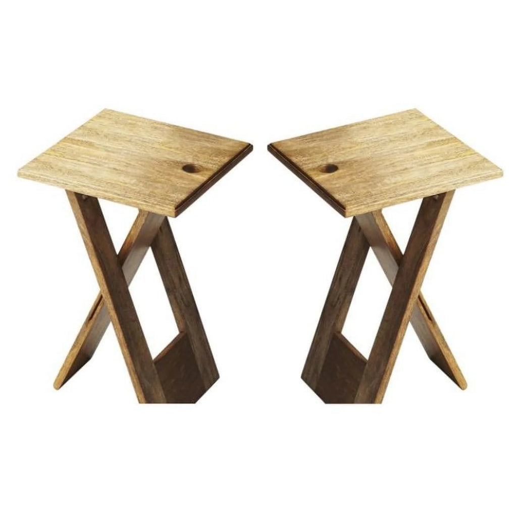 Wood Folding Table Set of 2 V1621