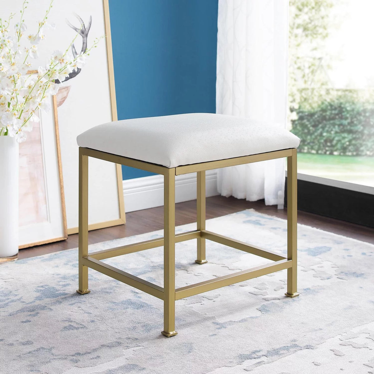 Soft Gold Vanity Stool A157