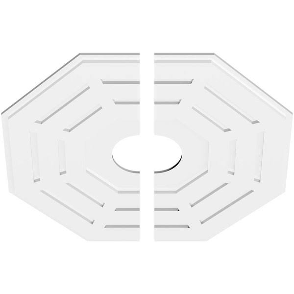 34 inchod x 7 inchid x 13 1/2 inchc x 1 inchp PVC Ceiling Medallion, Two Piece C7813