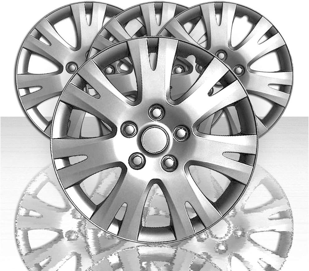Set of 4 16" 7 Split Spoke Wheel Covers Silver D4277