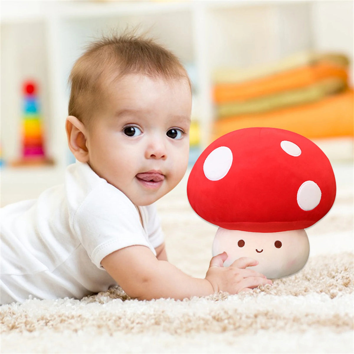 Mushroom Plush Toy 12inch Stuffed Mushroom Doll Soft Mushroom Pillow A2940