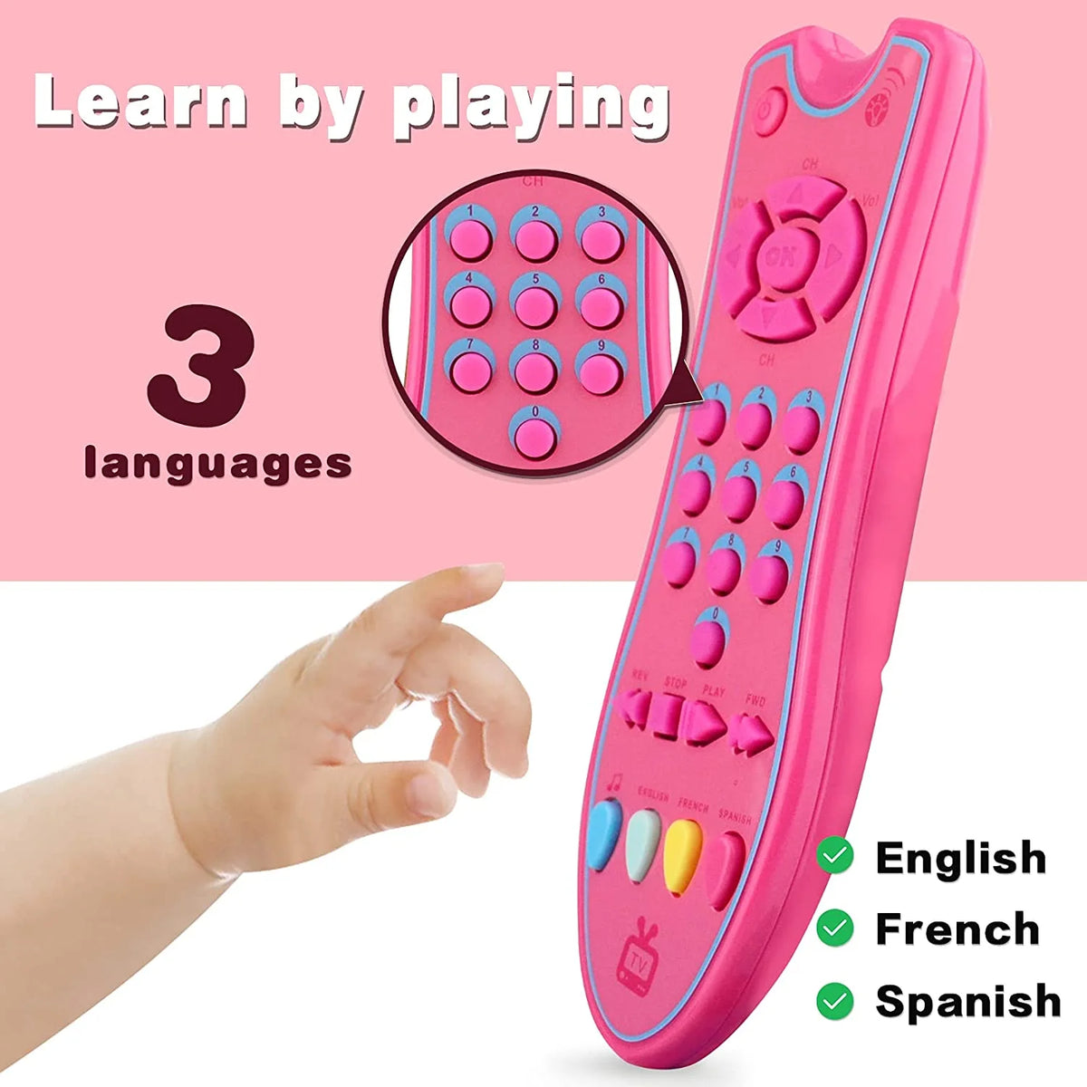 Gray TV Remote Control Toy with Light and Sound U923906