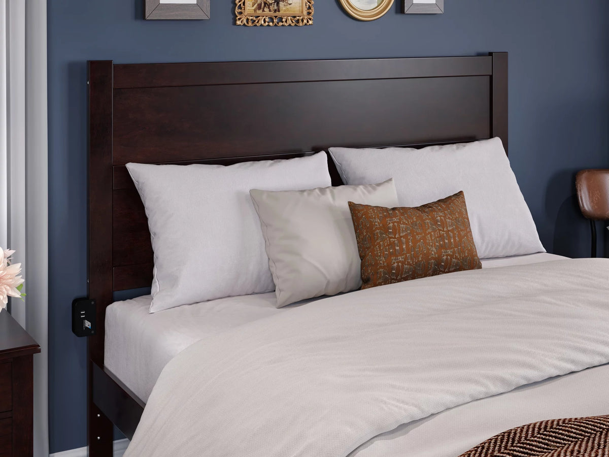 14" Queen Wood Platform Bed Frame with Foot Drawer Storage F43935