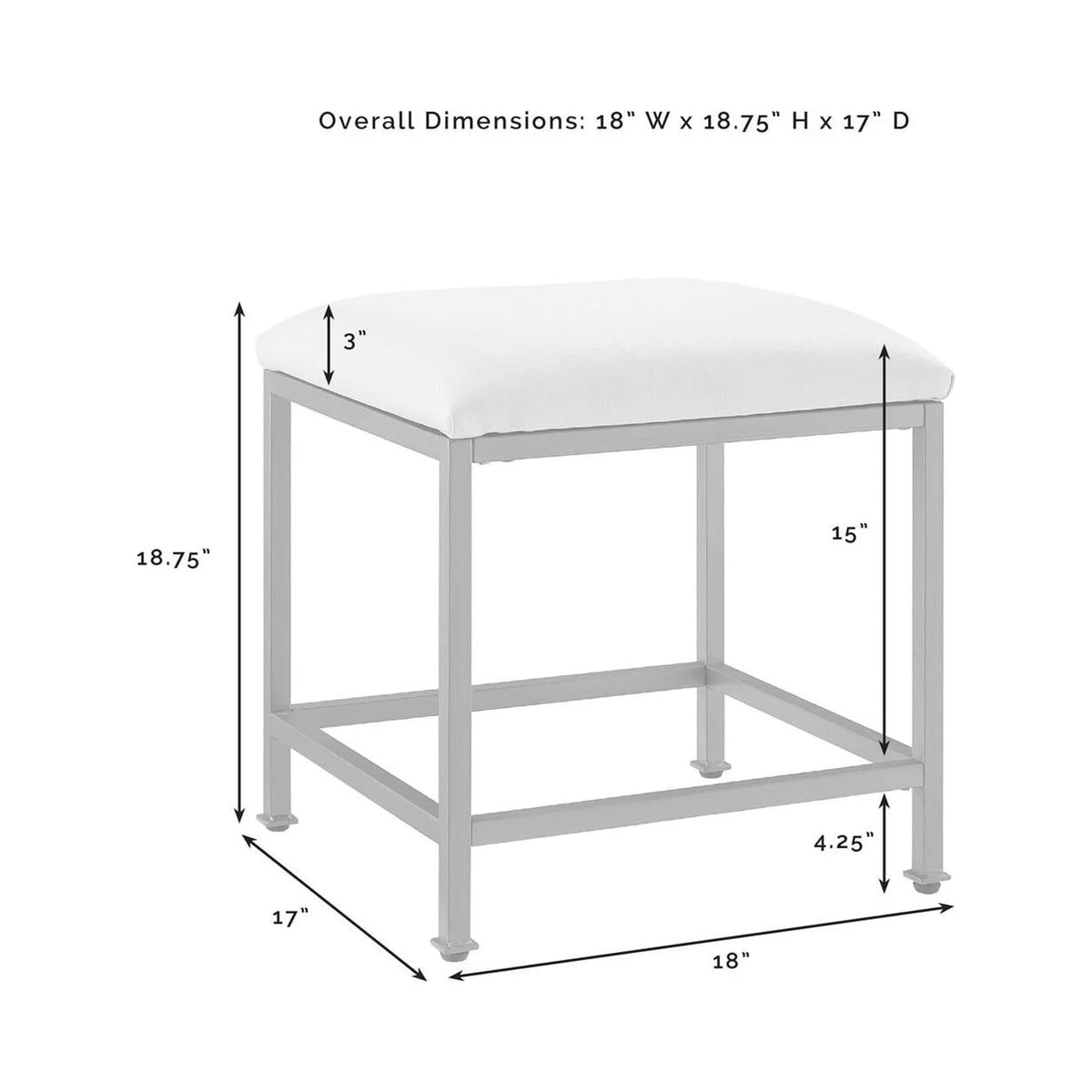 Soft Gold Vanity Stool A157