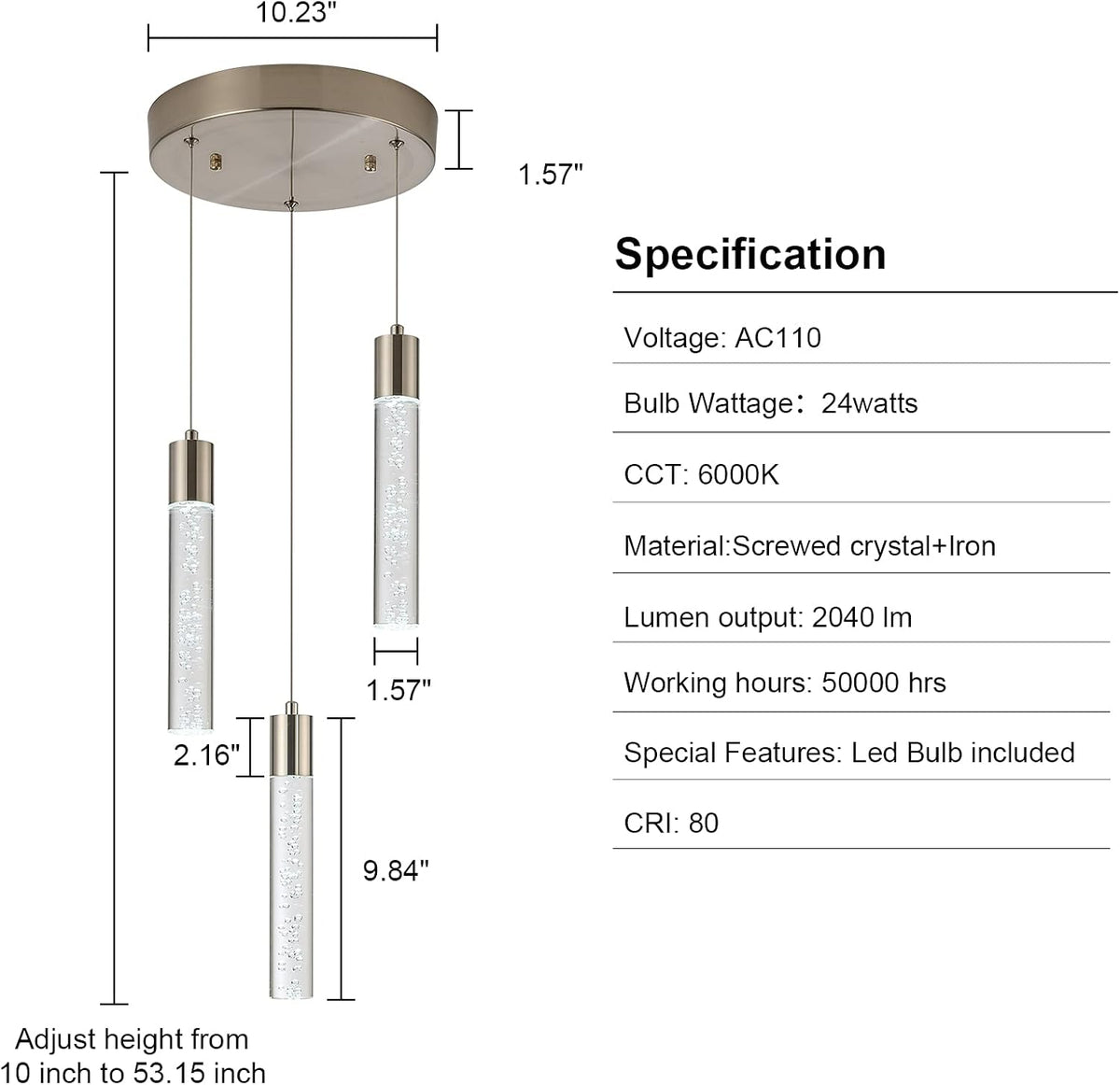 Crystal Chandelier Light Fixture, 9 Lights U26736