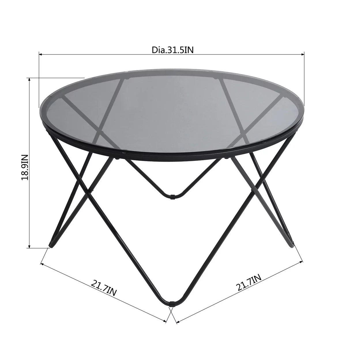 Round Coffee Table with Metal Frame P336289