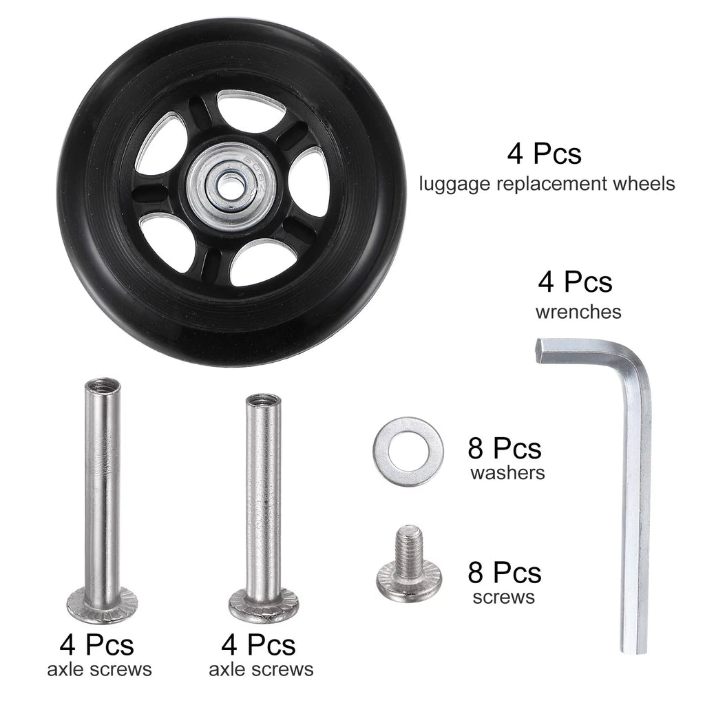 Replacement Luggage Wheels 84x24mm 4 PU Bearing Wheels B343912