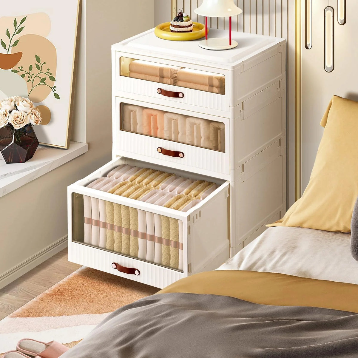 White 5 Drawer Plastic Dresser Y728