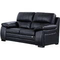 Black Leatherette Upholstered Wooden Loveseat J241393