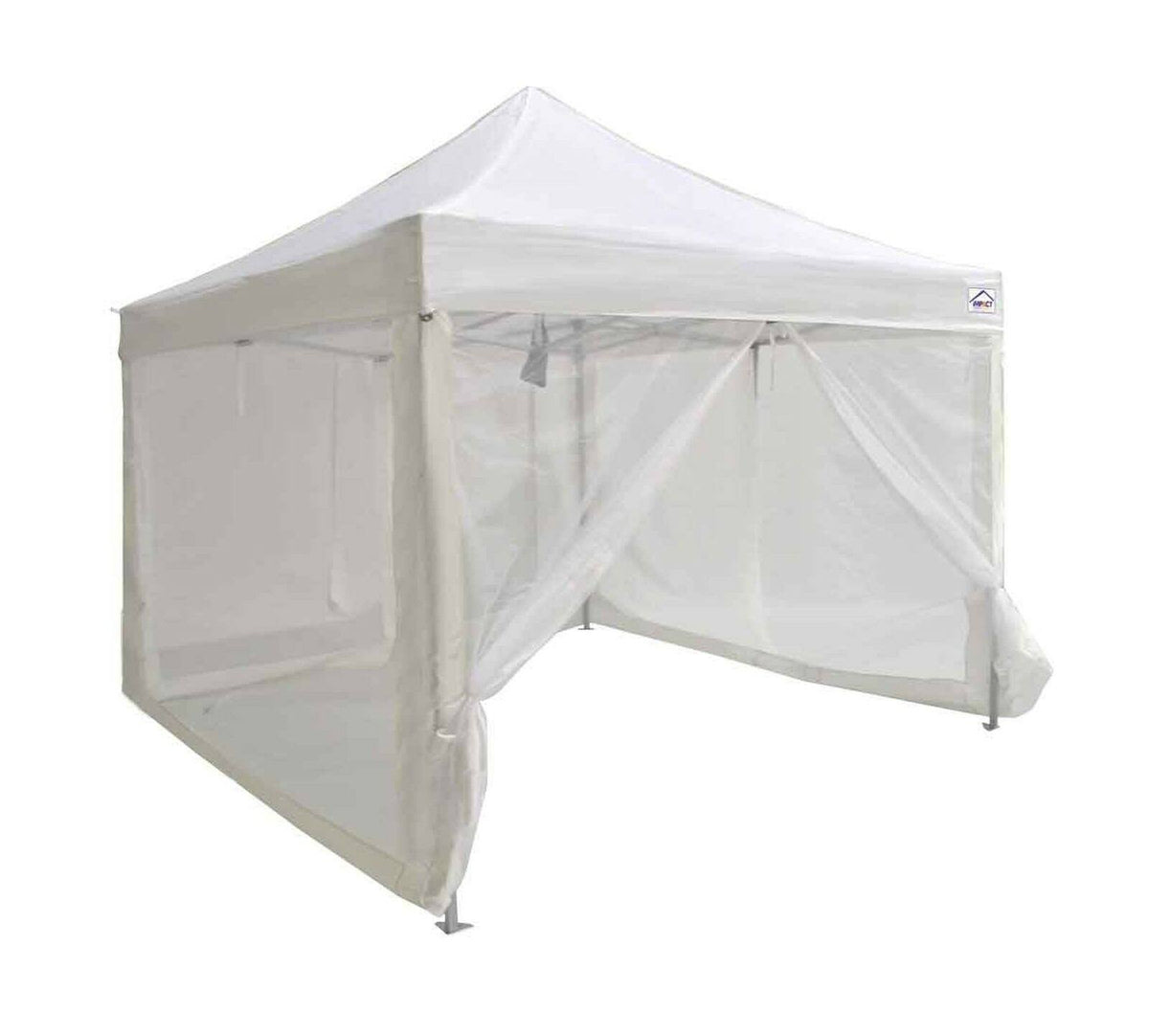 White Zippered Mesh Sidewalls for Pop-Up Tent Canopy K144816