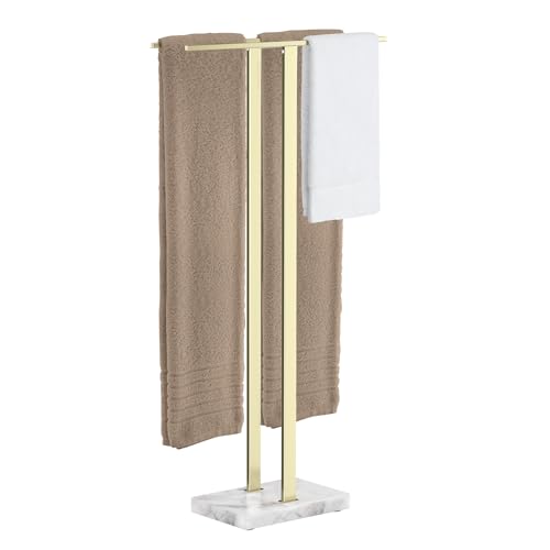 2-Tier Stainless Steel Towel Rack Stand with Marble Base Z460