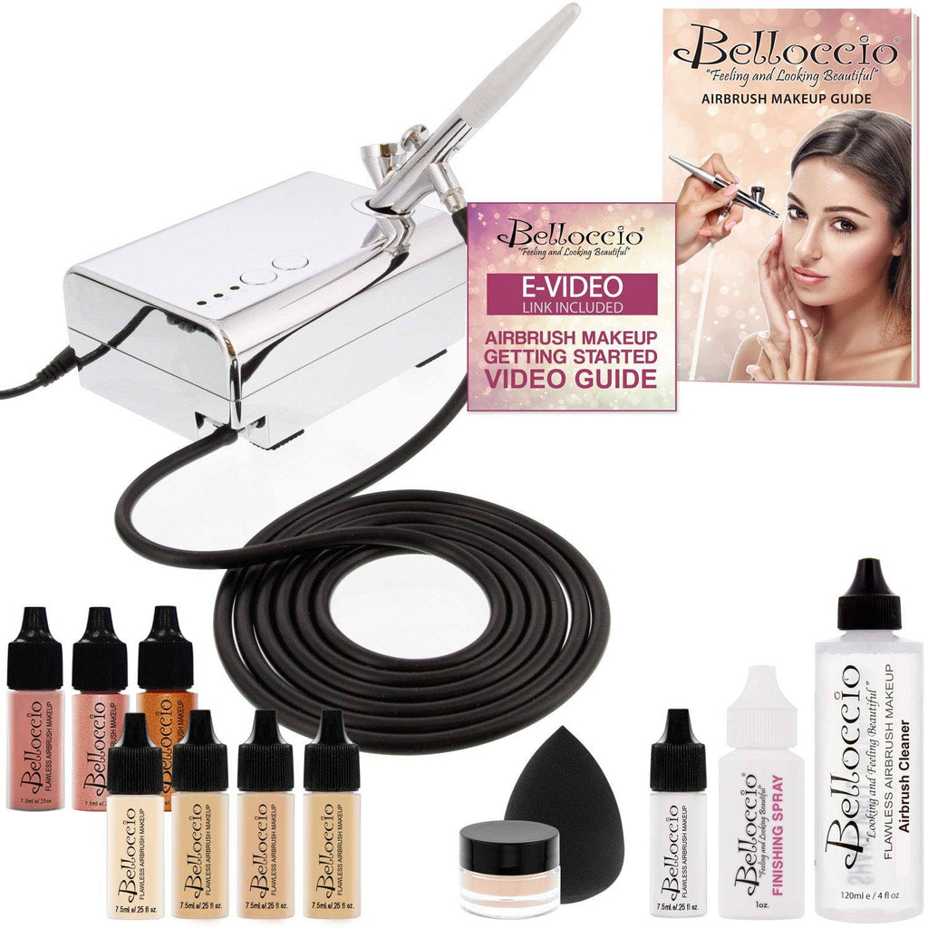 Professional Beauty Airbrush Cosmetic Makeup System with 4 Fair Shades Foundation in 1/4 Ounce Bottles J894