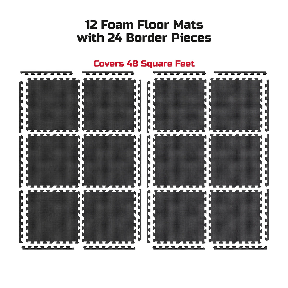 12-Pack Foam Puzzle Exercise Mat 1/2 in. R13498