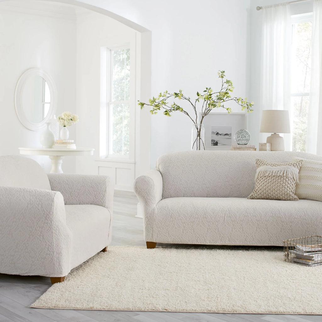Linen Stretch Extra-Long Sofa Slipcover O904669