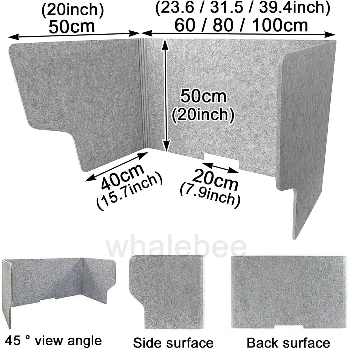 Acoustic Desk Divider 3 Panels G506