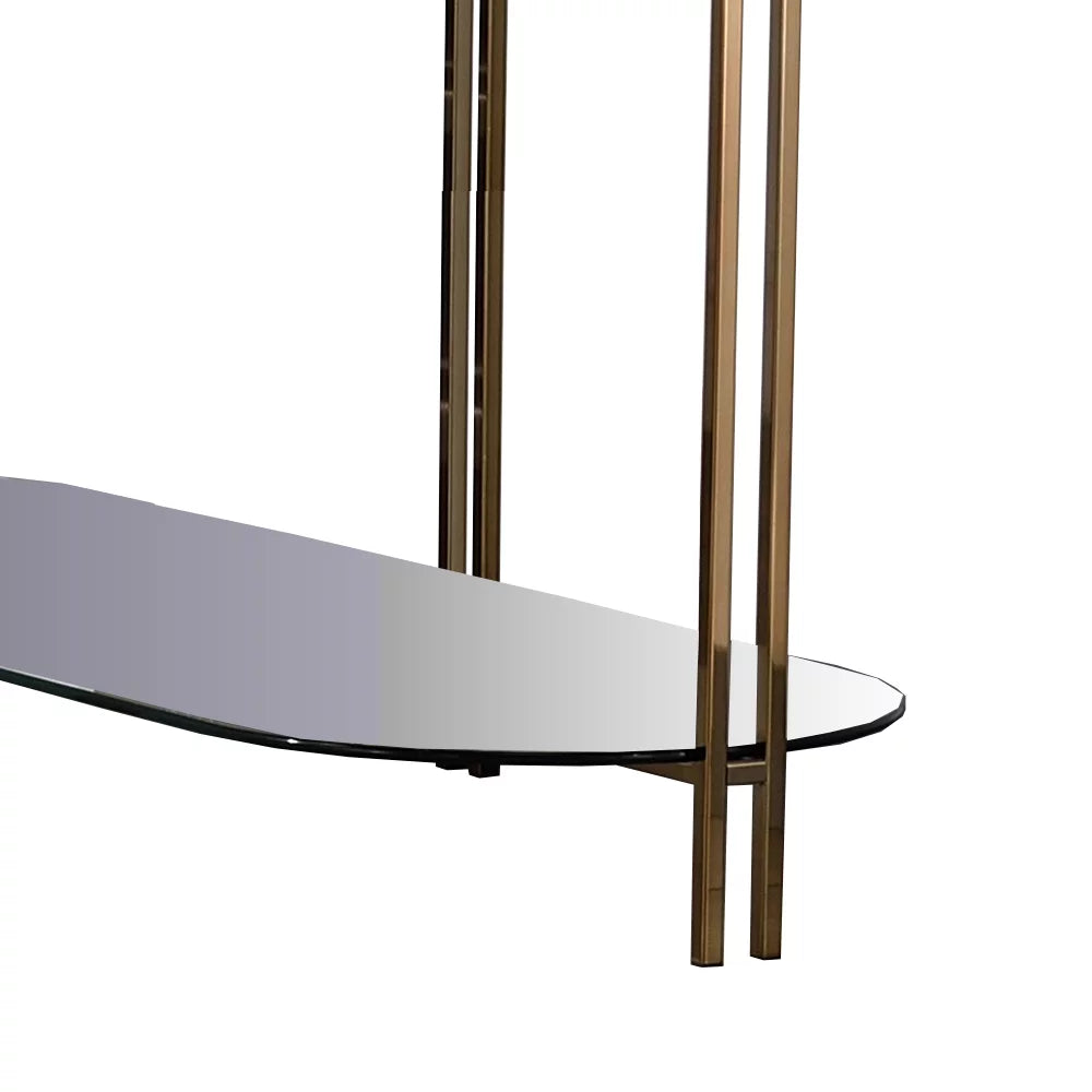 Sofa Table with Glass Top and Glass Shelf L965