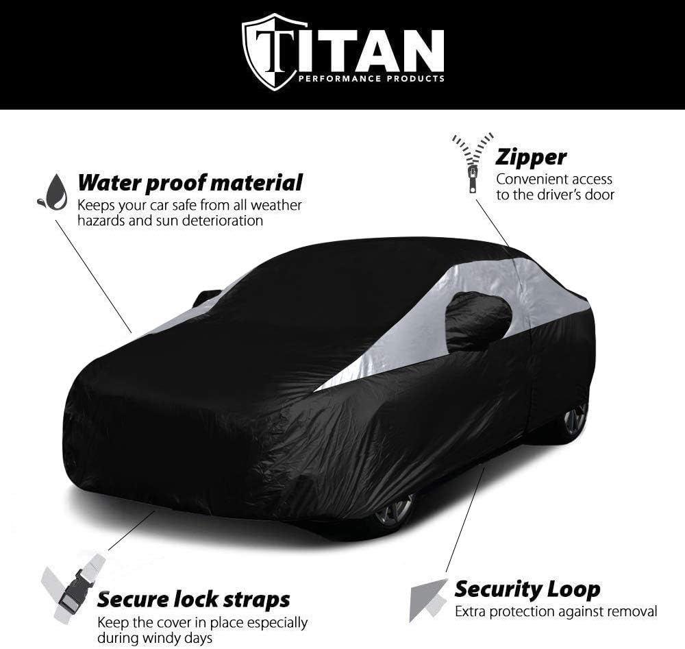 Jet Black Poly 210T Car Cover for Compact Sedans 176-185 E39171