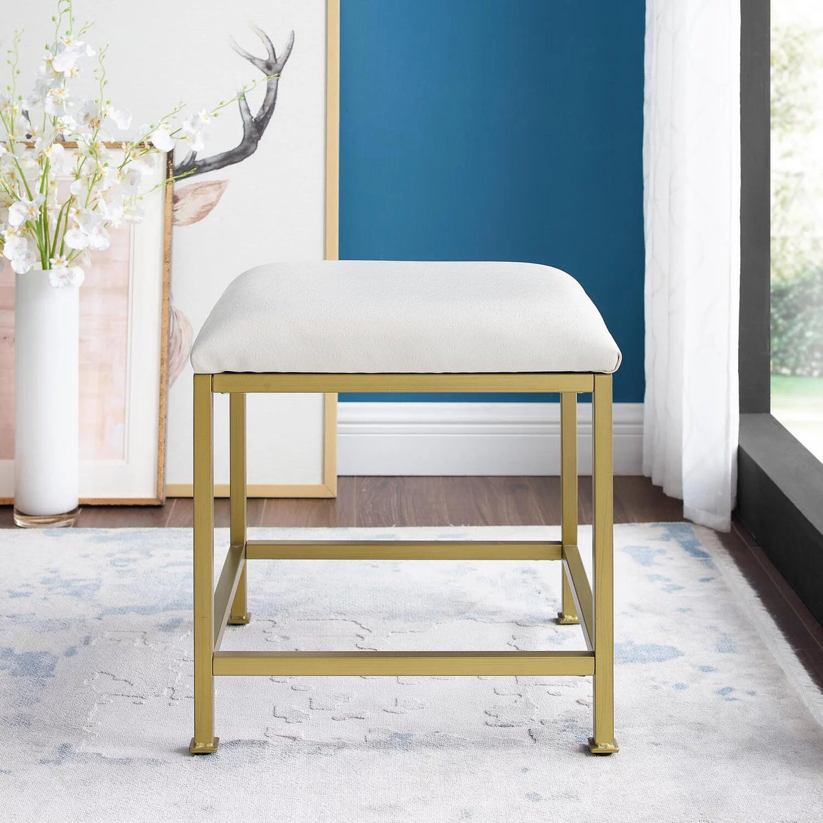 Soft Gold Vanity Stool A157