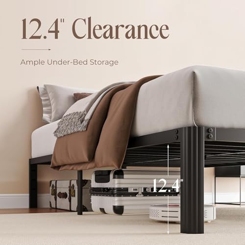 14 Inch Metal Full Size Bed Frame with Round Corner Legs I22814