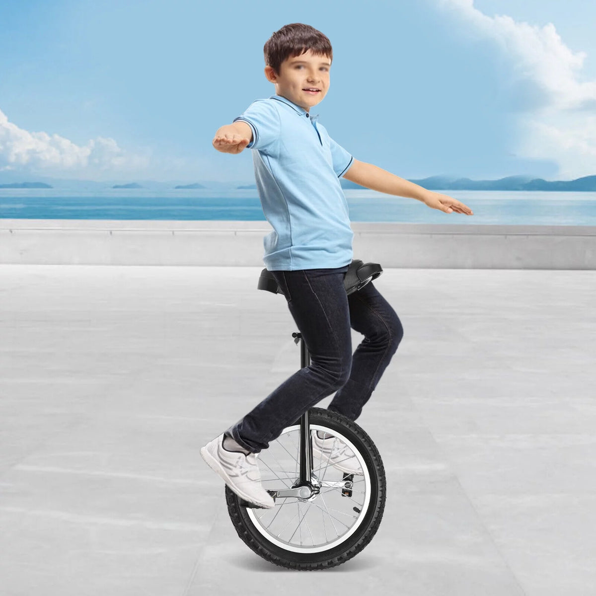 24 Inch Wheel Outdoor Unicycle Adjustable Seat Exercise Bicycle M31509