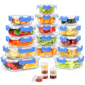 42pcs Glass Food Storage Containers with Lids Set, Blue J545616