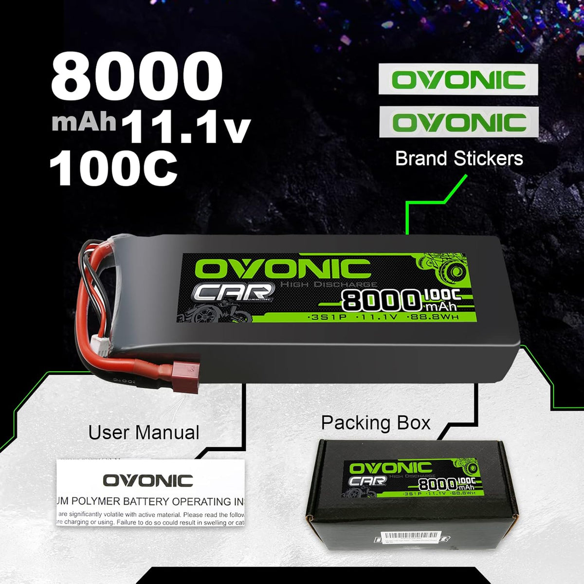 3S 8000mAh 11.1V Lipo Battery with XT60 Connector R2716