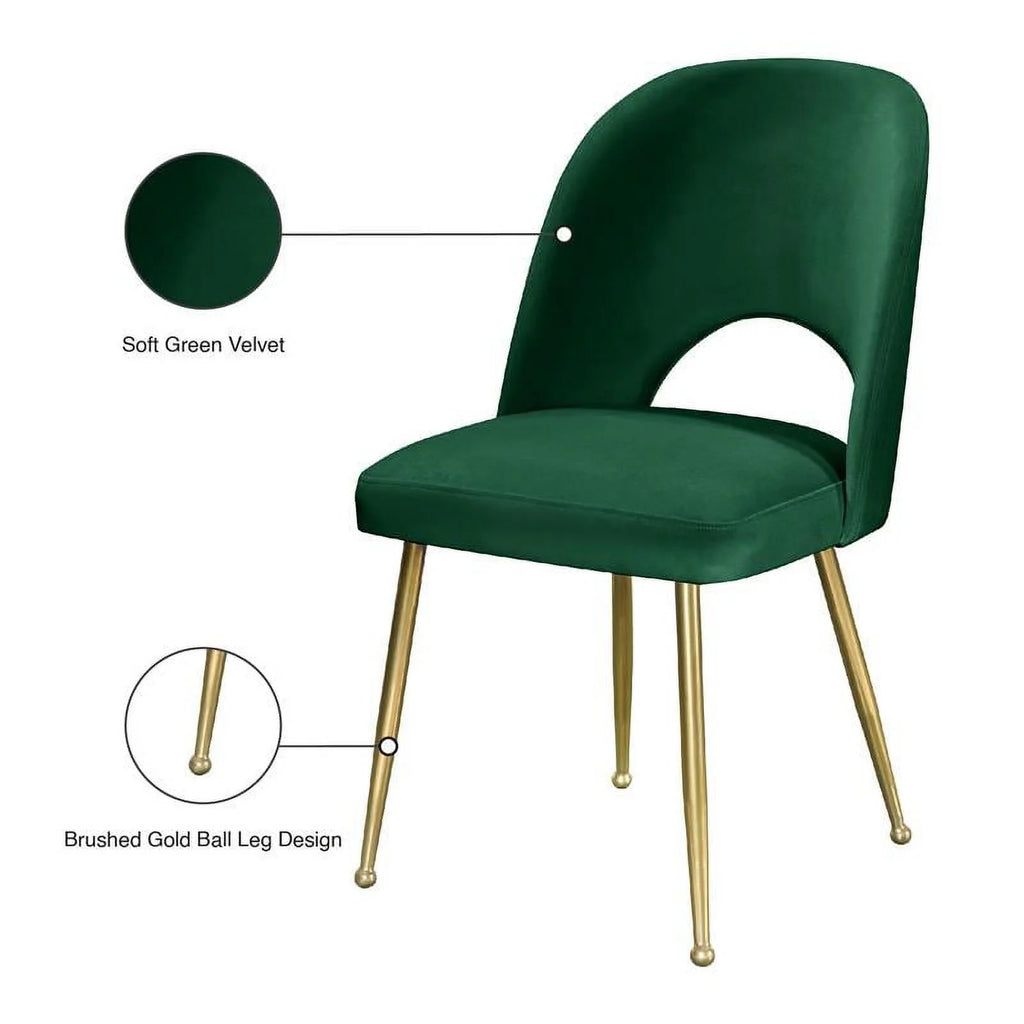 Green Velvet Dining Chair Set of 2 G912
