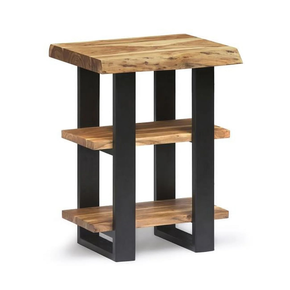 Live Edge Wood 2-Shelf End Table Y251621