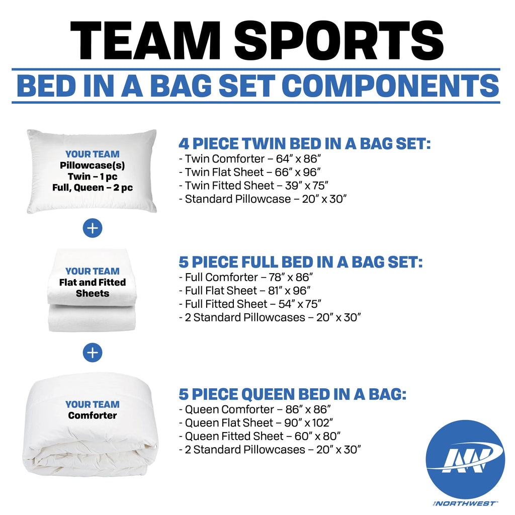 Queen Size 5 Piece Polyester Bed In Bag Set N661