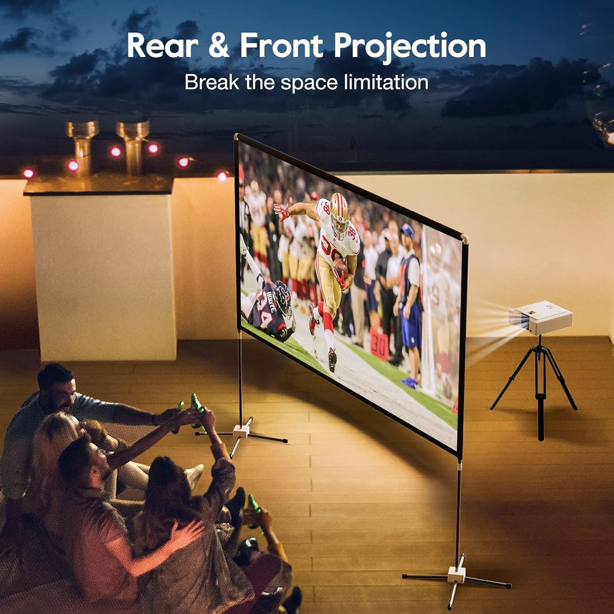 120 inch 16:9 Portable Projection Screen with Stand X6097