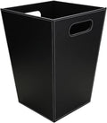 Brown Pu Leather Trash Can with Handles R2185