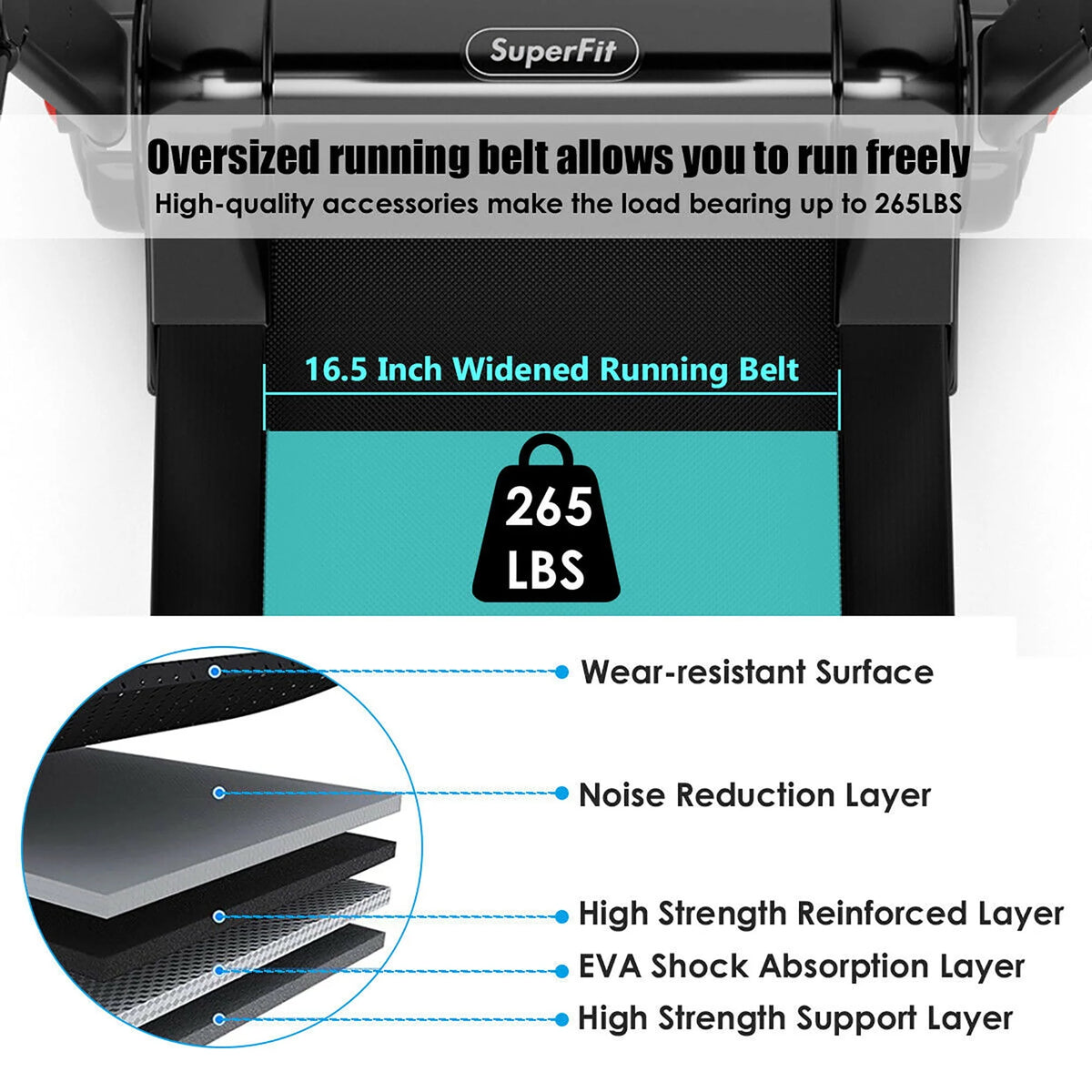 2.25HP Folding Electric Treadmill J979802