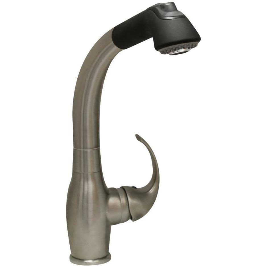Polished Chrome Single Lever Kitchen Faucet with Pull-Out Spray Head I161653