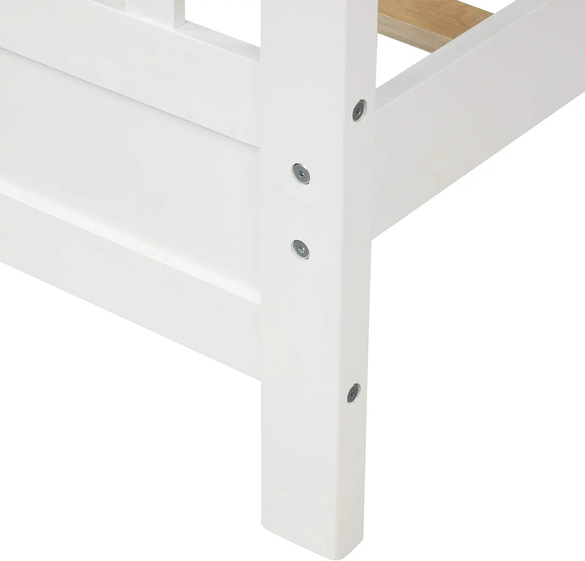Full Size White Wood Platform Bed with Headboard and Footboard U518