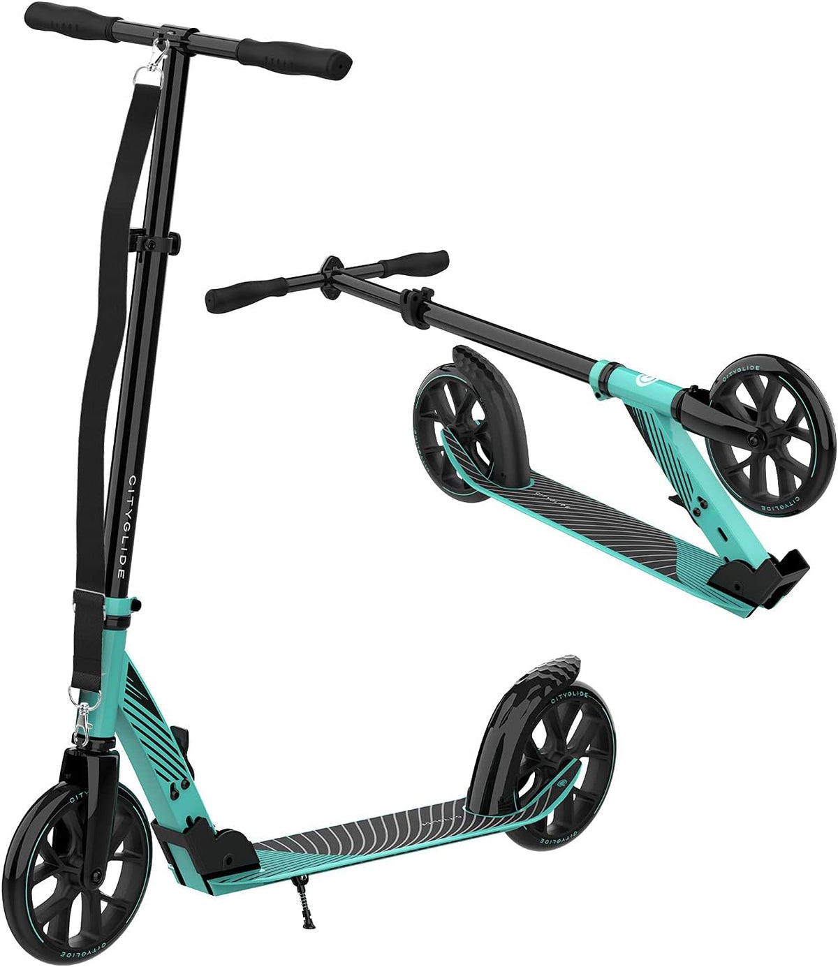 Foldable Lightweight Adult Kick Scooter with Carry Strap and Kickstand O5258