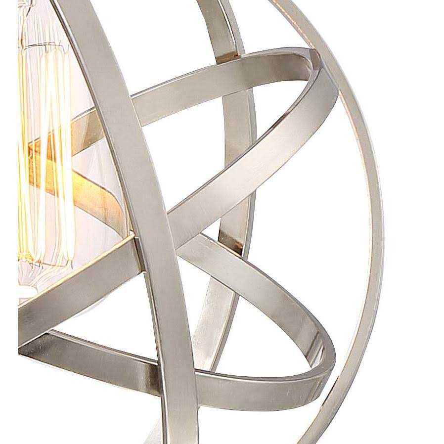 Industrial Ceiling Light Semi Flush Mount Fixture LED Brushed Nickel 8x22 Wide Open Cage F580935