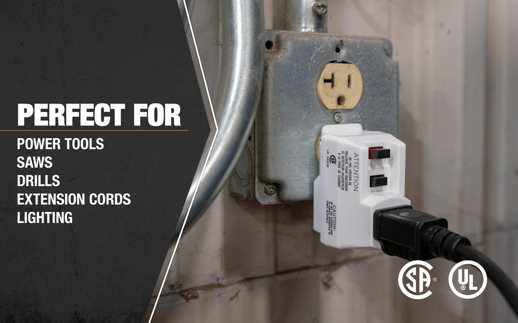 White GFCI Plug with Surge Protection Electrical Outlet O7314