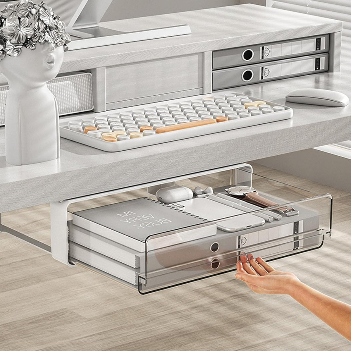 Adhesive Under Cabinet Drawer Slide Out Organizer C756