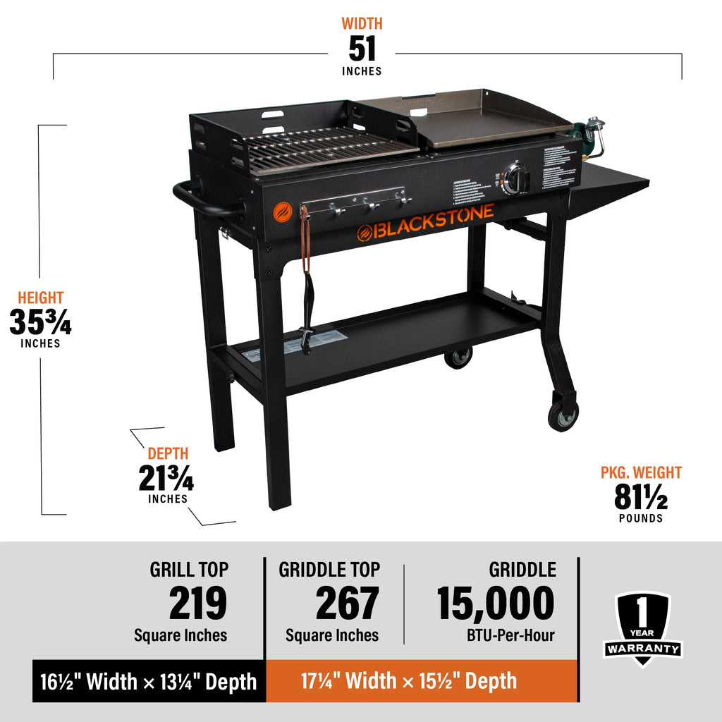 Propane Griddle and Charcoal Grill Combo W6929