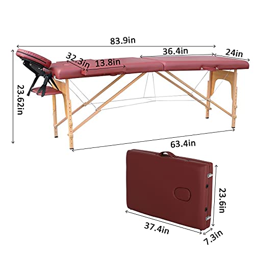 84 Inches Folding Massage Table with Carrying Bag R2109