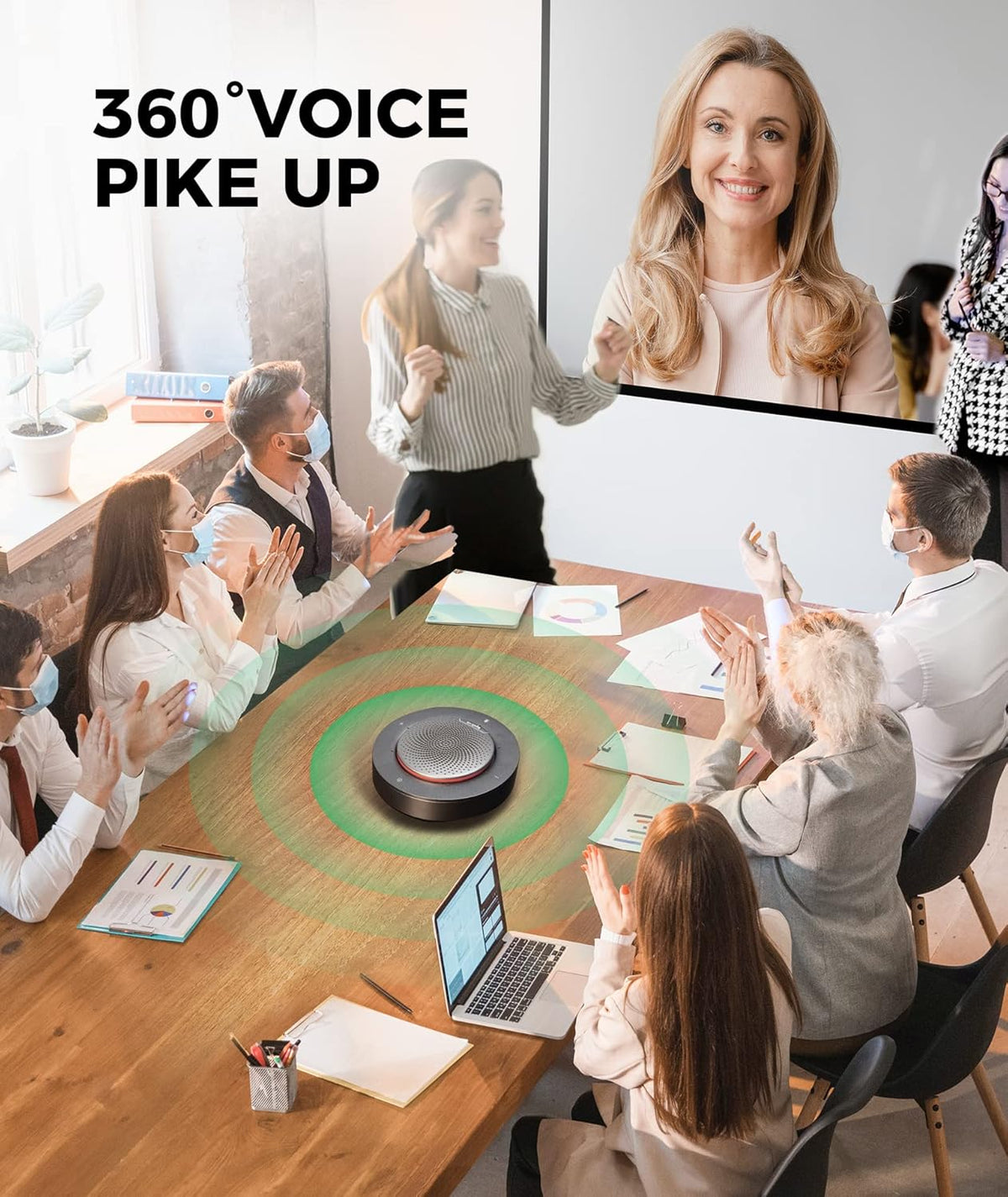 USB Speakerphone Conference Microphone with 4X Noise-canceling Mic D183