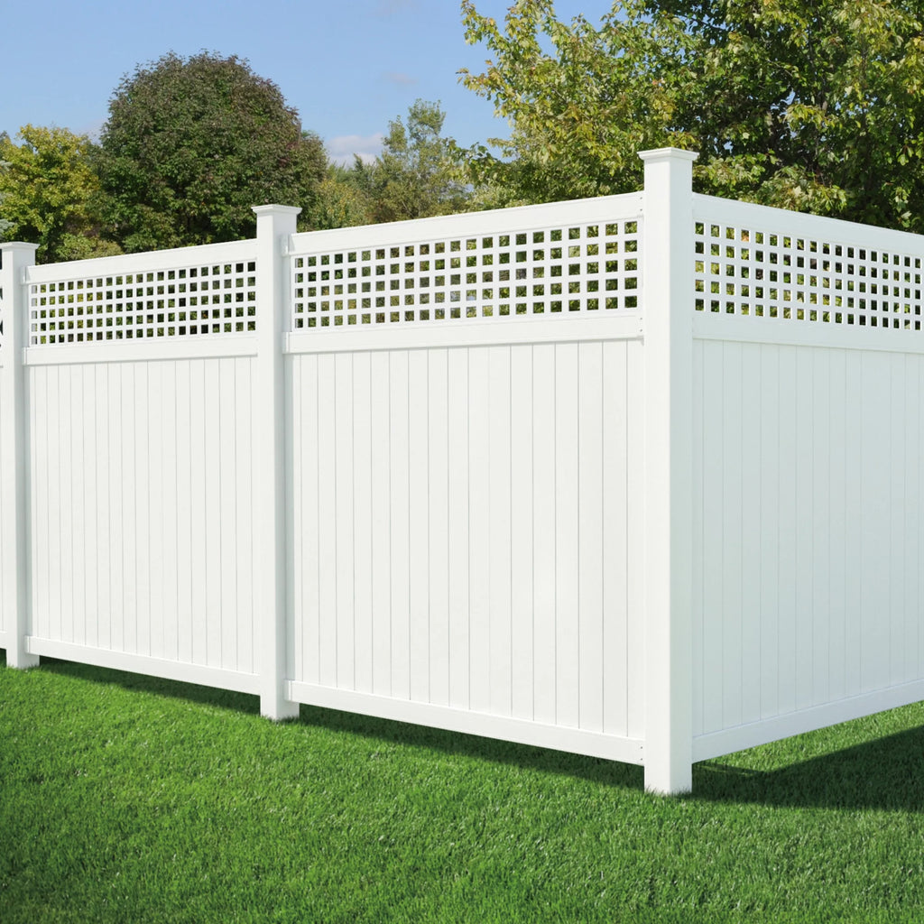 White Vinyl Lattice Top Fence Panel Z2459