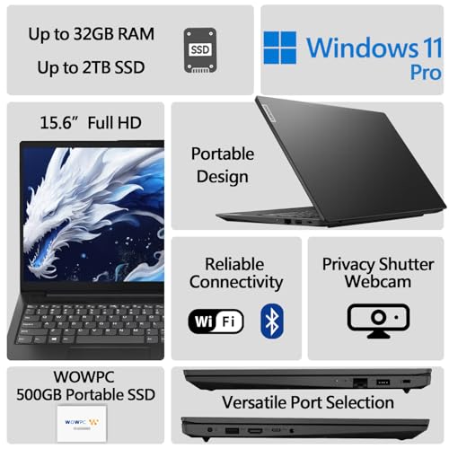 15.6" FHD Laptop with 16GB RAM, 256GB SSD, Intel Quad-core Processor, Windows 11 Home C755327